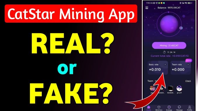 Catstar Mining App real or fake | Passive Income apps