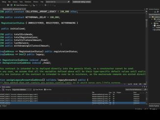 Viewing and compiling the masternode staking contract using Visual Studio + StratisEVM  extension.