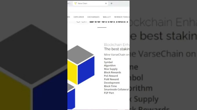 Projeto blockchain focado em privacidade, pode ser mimerado via smartnode #varse #varsechain