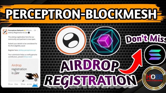 ✅ PERCEPTRON BLOCKMESH AIRDROP // AIRDROP REGISTRATION FULL GUIDE // NODE MINING // FREE AIRDROP