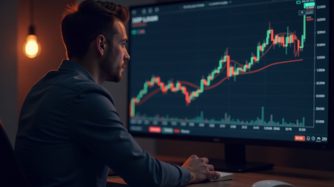 Trader checking XRP